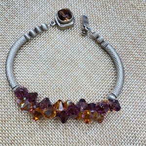 Sterling Silver Crystal Beads Bracelet Silver Clasp